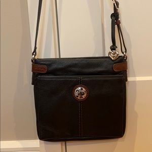 Brighton black and brown leather crossbody bag